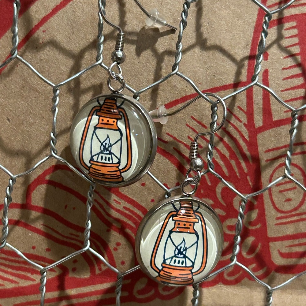Trader Joe’s earrings 18mm orange lantern